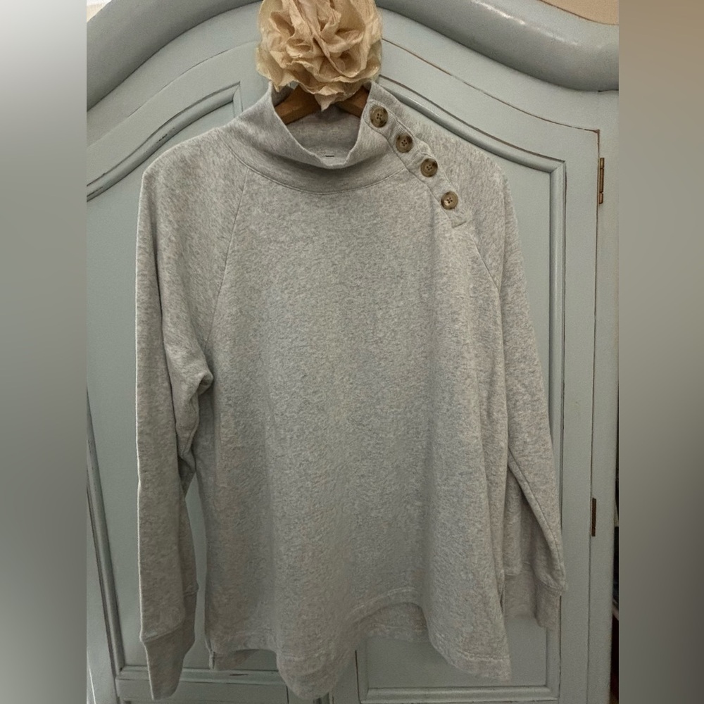J. Crew Sweatshirt with Collar Buttons L